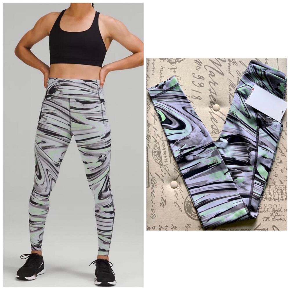 ✨Flash Sale✨NWT Lululemon Swift Speed HR Tight 28” Size 0 Paint Glide Warp Multi